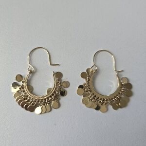 Gold Dangle Hoop Earrings